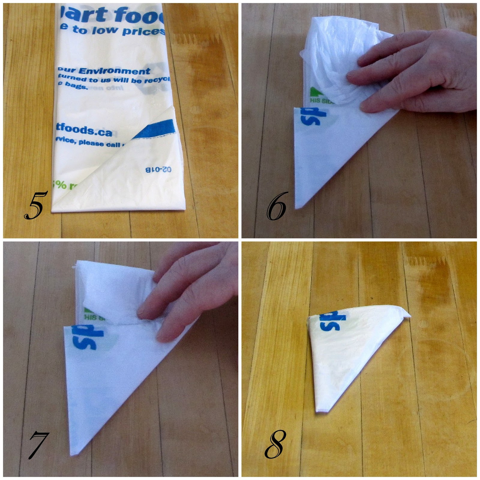 DIY, tutorial, folded plastic bag
