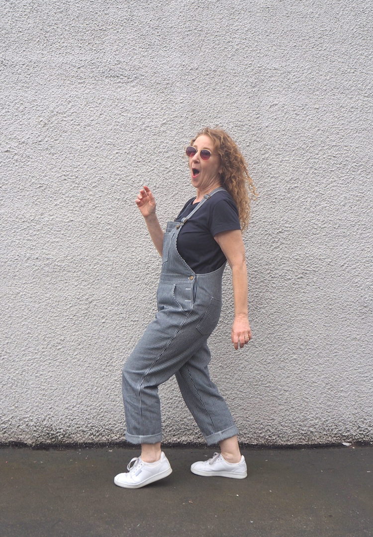 Levi's sales striped overalls